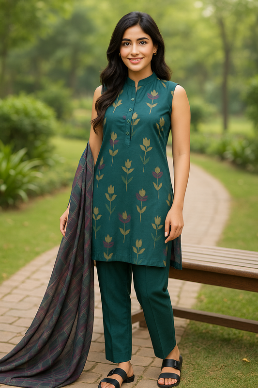 SAPPHIRE DAILY 3 PIECE - PRINTED LAWN SUIT